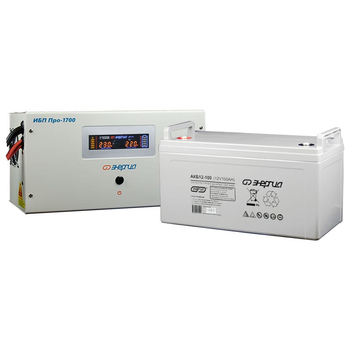 Комплект ИБП Инвертор Энергия ИБП Pro 1700 + Аккумулятор 100 АЧ - ИБП и АКБ - ИБП для котлов - Магазин электрооборудования Проф-Электрик